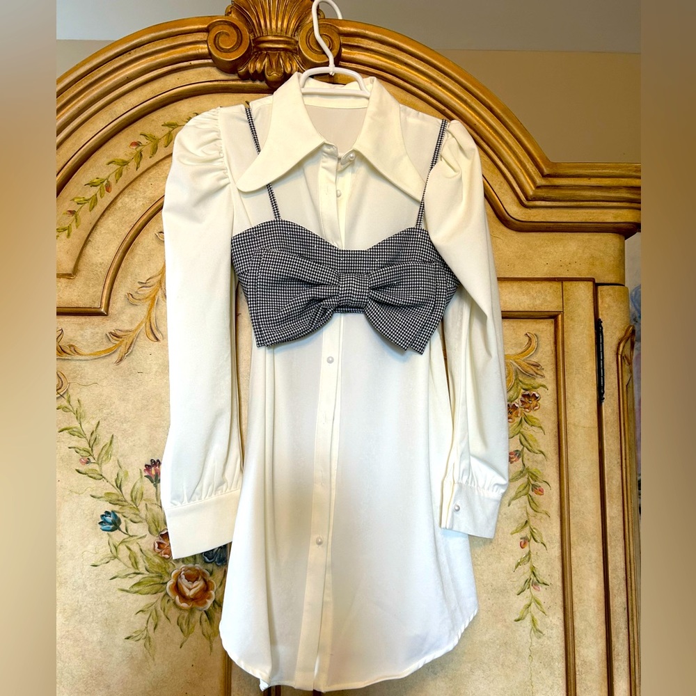 J.Ing shirt dress with bow corset